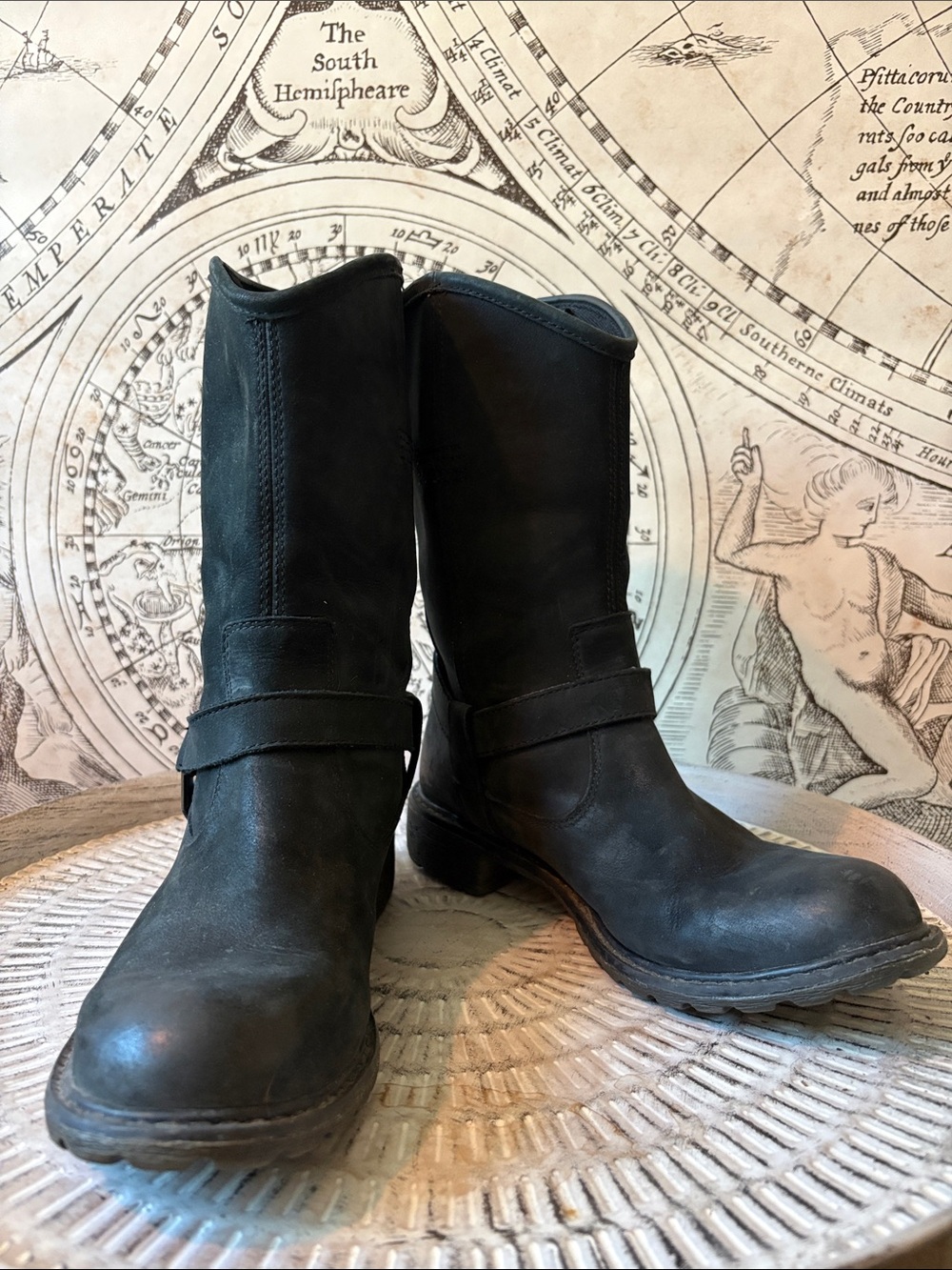 Timberland Stoddard Size 8 Black Harness Moto Biker Engineer boots Y2K - Picture 4 of 7